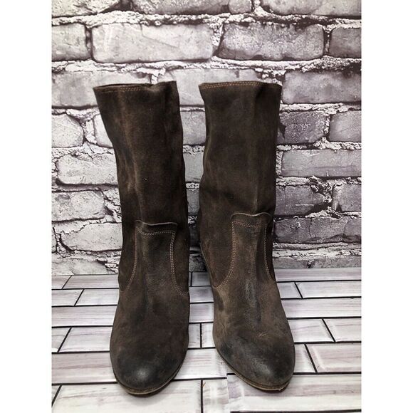 N.D.C. Made by Hand Brown Suede Leather Heel Ankle Boots Shoes Women Sz 39EU/8.5 - Picture 12 of 16